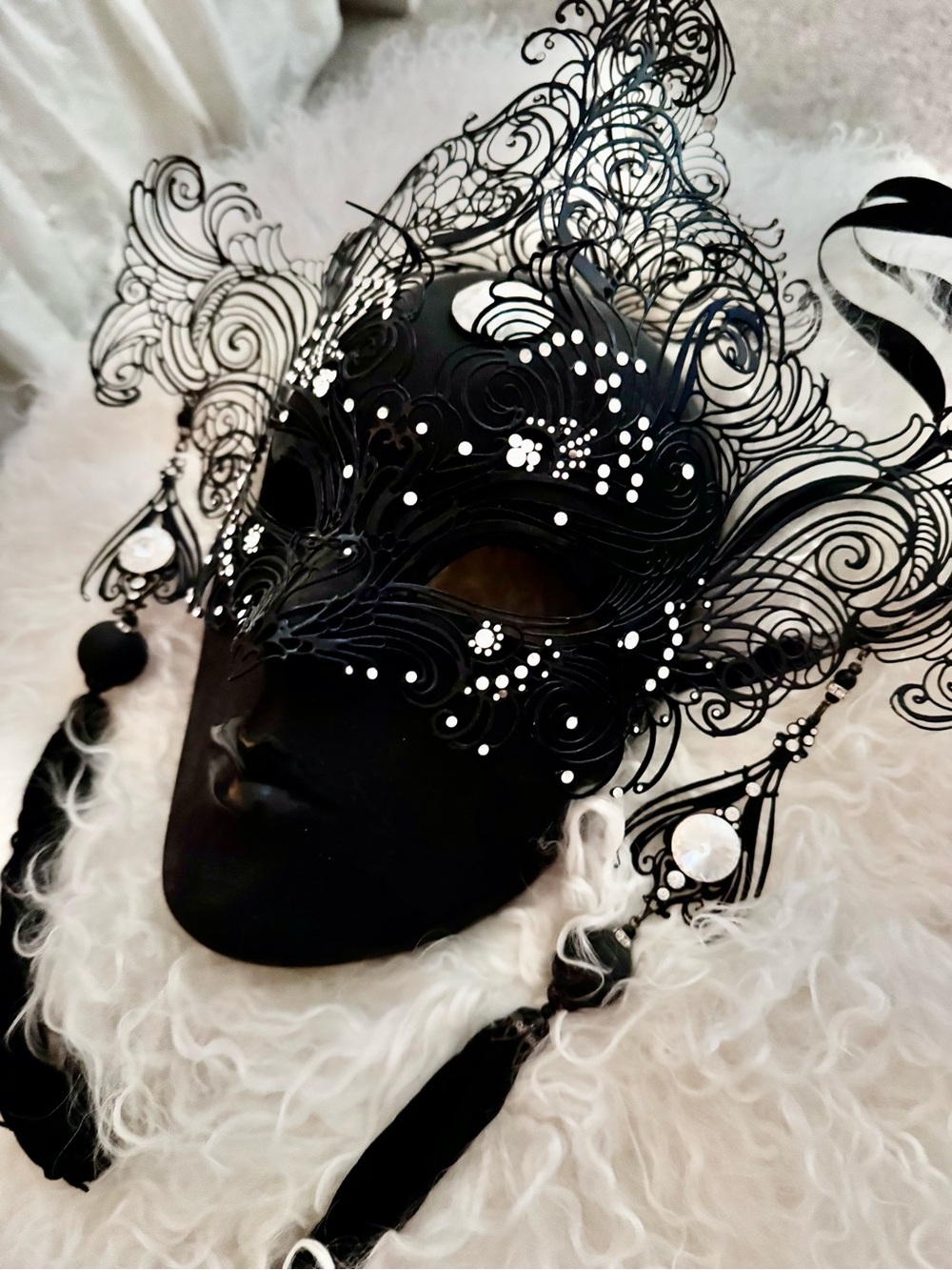 Venetian handcrafted metal filigree Lace Mask
